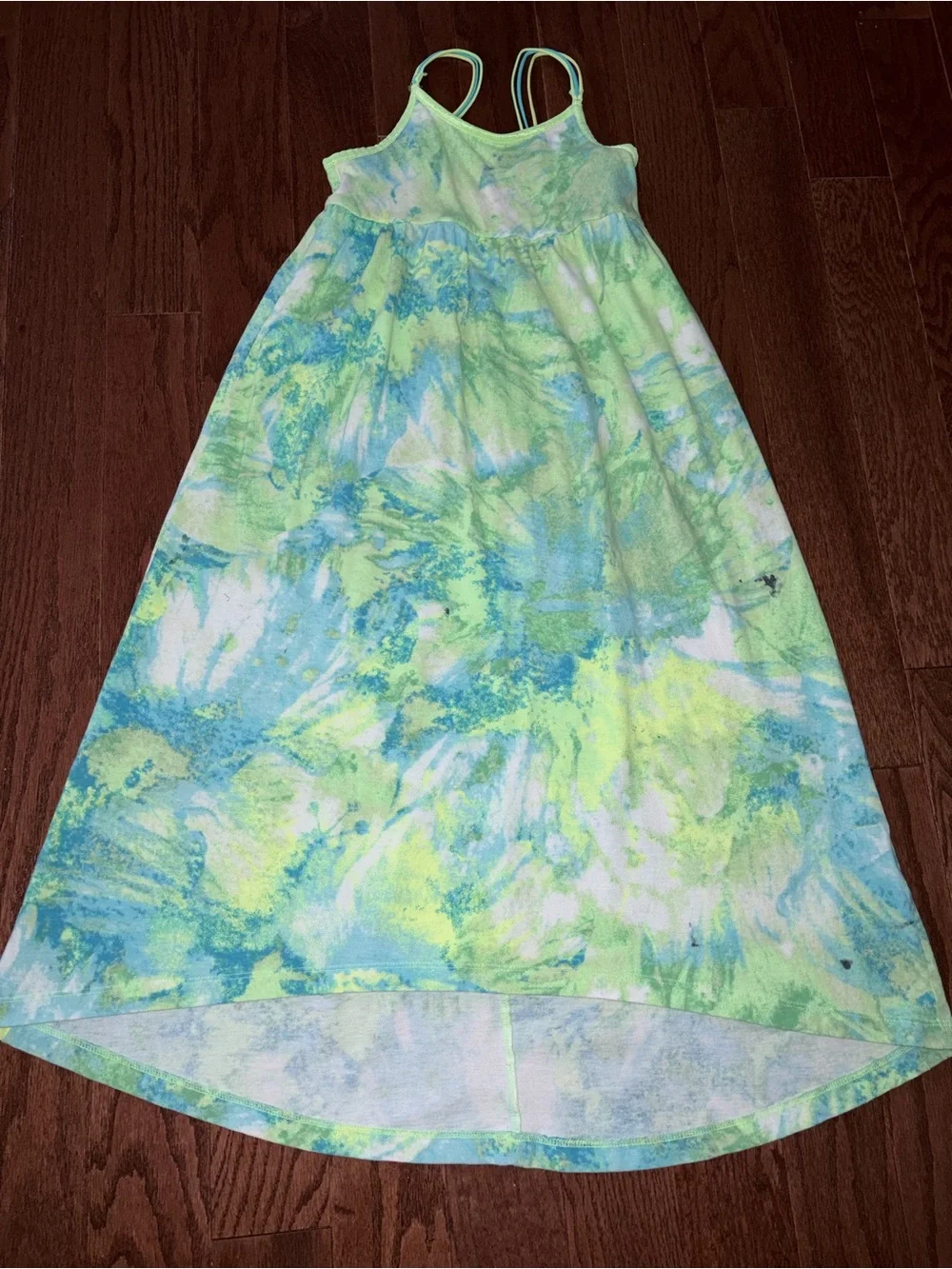 SO Girls' Tie-Dye Tank Maxi Dress - Green Blue Sz 7